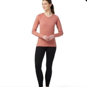 Smartwool light mahogany long sleeve active fit top medium new